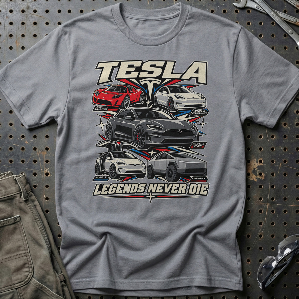 
Produktbillede af Tesla Legends Never Die T-Shirt