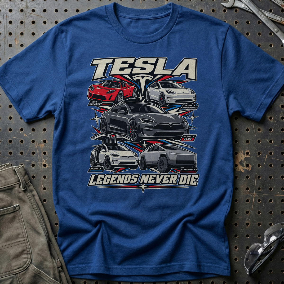 
Produktbillede af Tesla Legends Never Die T-Shirt
