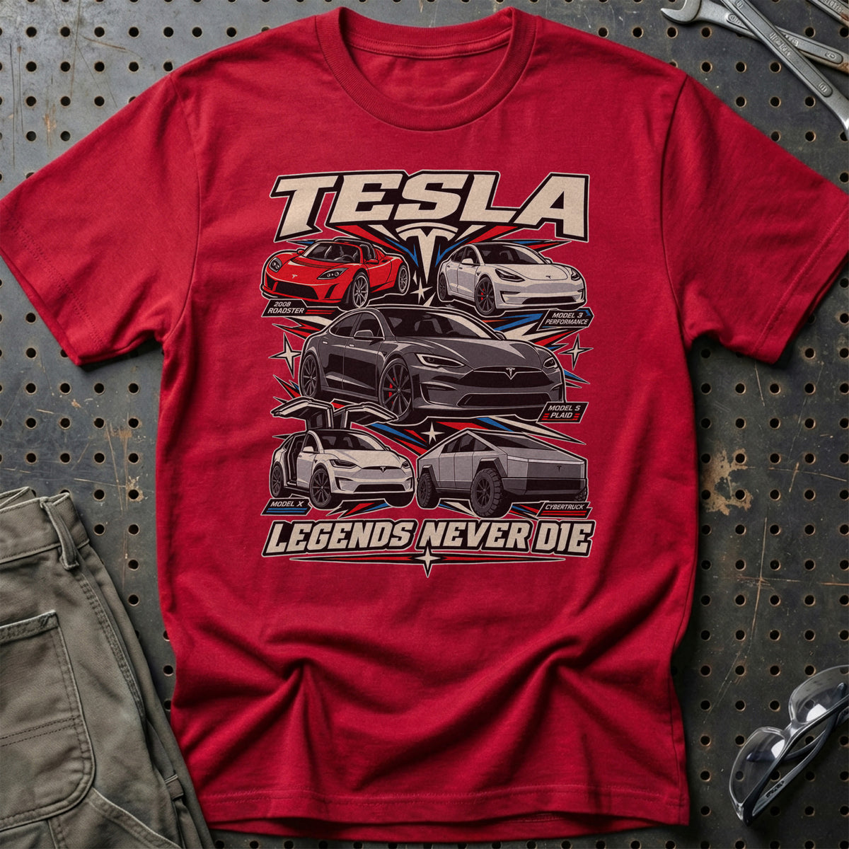 
Produktbillede af Tesla Legends Never Die T-Shirt