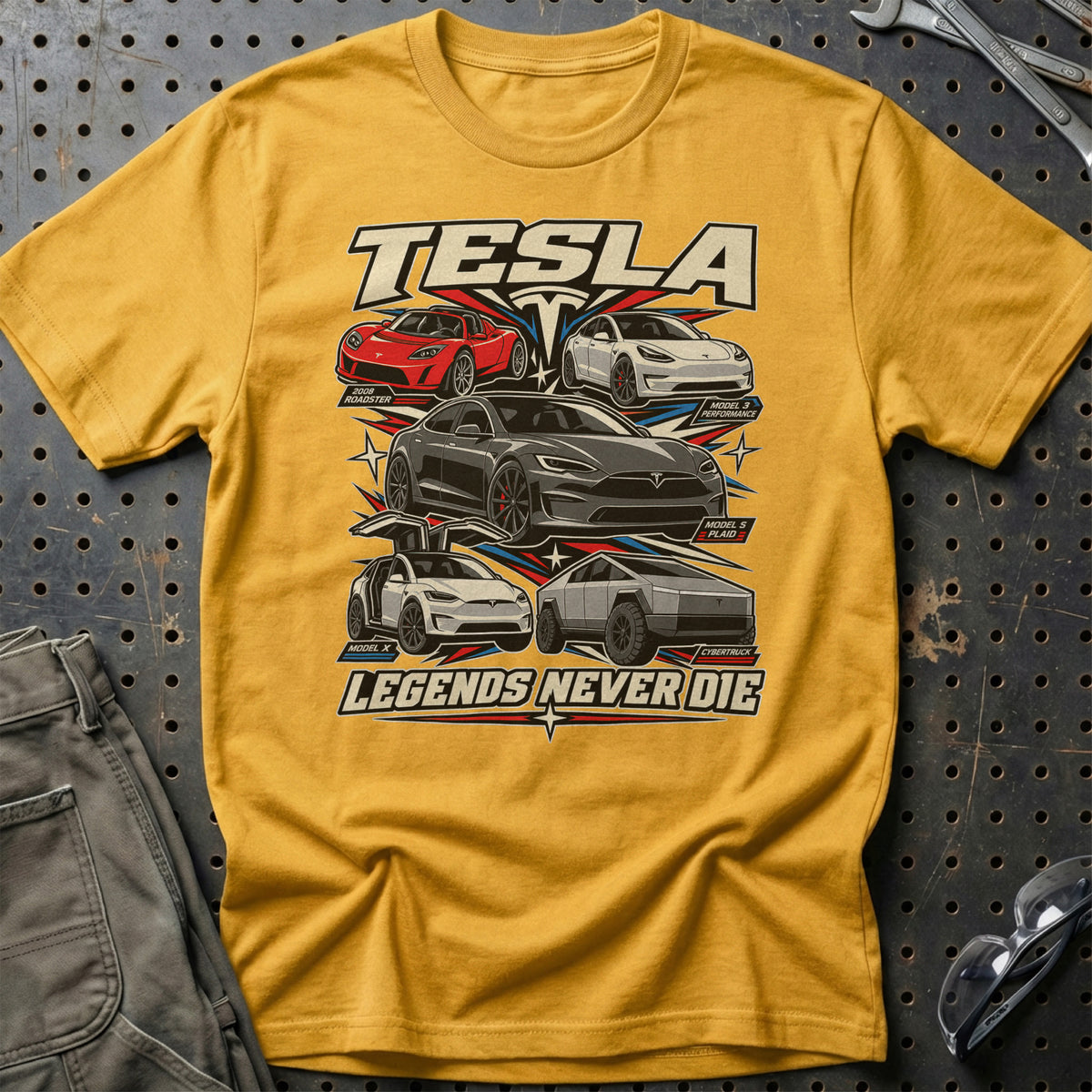 
Produktbillede af Tesla Legends Never Die T-Shirt