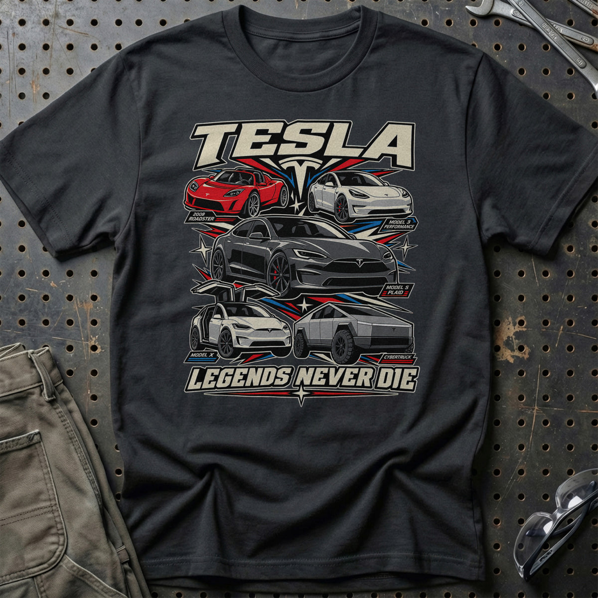 
Produktbillede af Tesla Legends Never Die T-Shirt