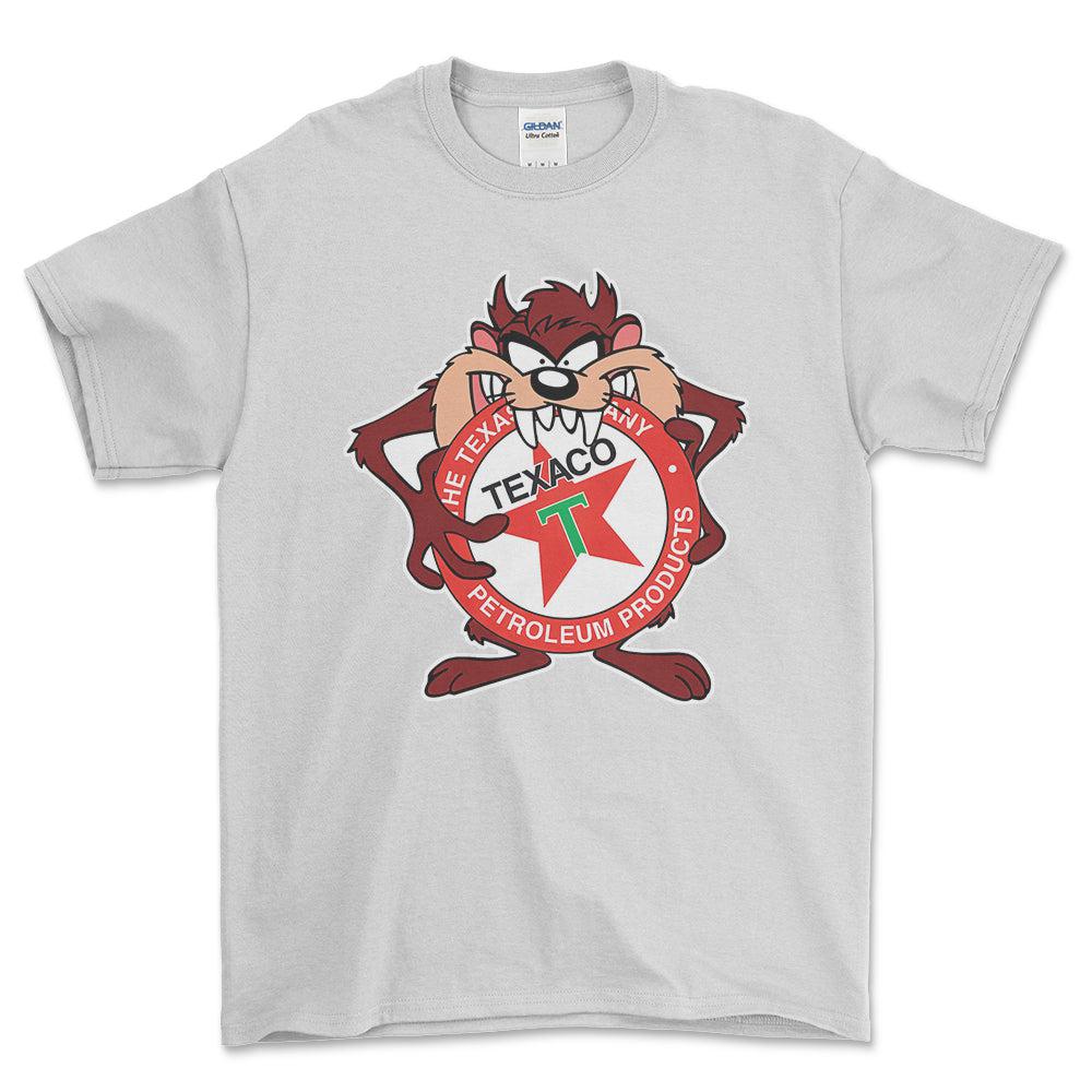 Texaco TAZ Unisex T-Shirt , Bomuld-Beklædning-Motoroil-Hvid-S-Forside-Garage Culture Shop- garage - man cave - merchandise