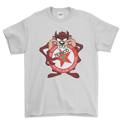 Texaco TAZ Unisex T-Shirt , Bomuld-Beklædning-Motoroil-Hvid-S-Forside-Garage Culture Shop- garage - man cave - merchandise