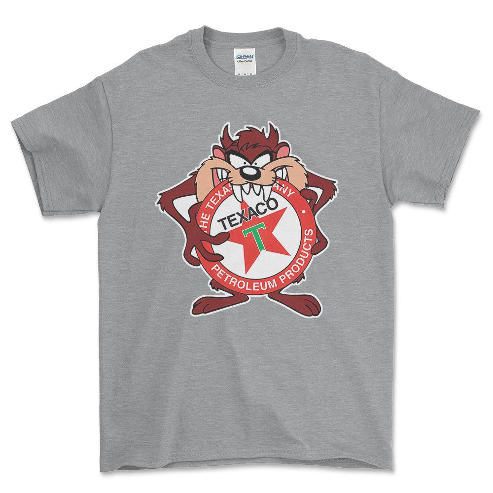 Texaco TAZ Unisex T-Shirt , Bomuld-Beklædning-Motoroil-Grå Sport-S-Forside-Garage Culture Shop- garage - man cave - merchandise