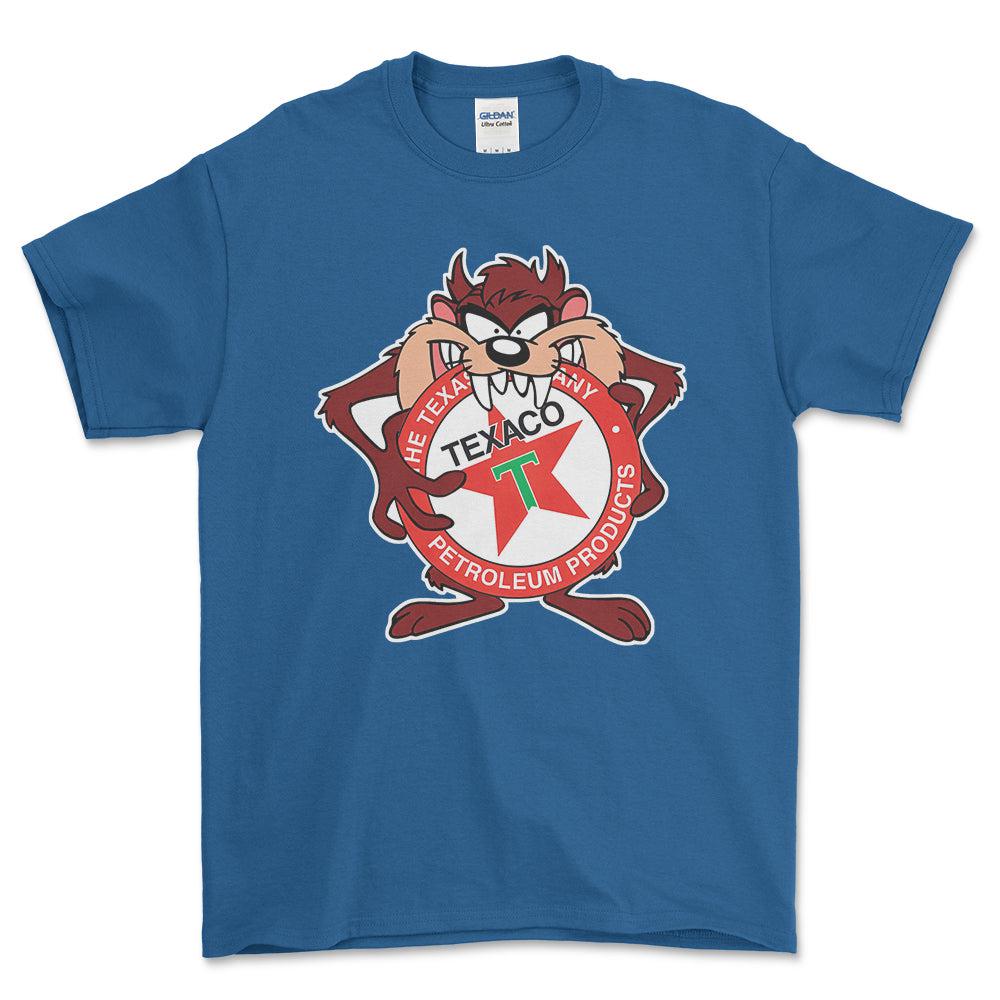 Texaco TAZ Unisex T-Shirt , Bomuld-Beklædning-Motoroil-Blå Royal-S-Forside-Garage Culture Shop- garage - man cave - merchandise