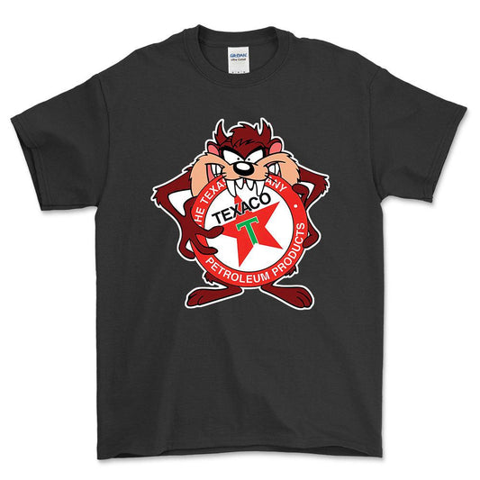 Texaco TAZ Unisex T-Shirt , Bomuld-Beklædning-Motoroil-Sort-S-Forside-Garage Culture Shop- garage - man cave - merchandise