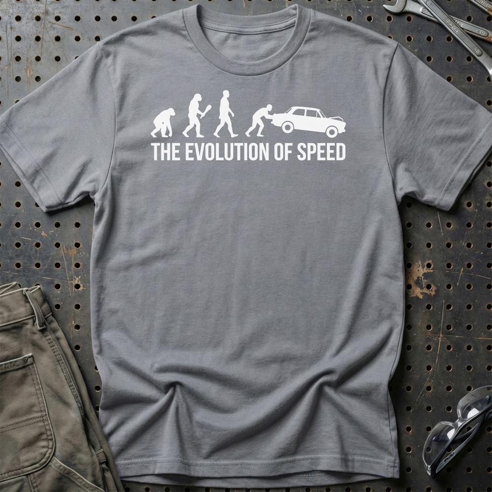 The Evolution Of Speed T-Shirt-Beklædning-Garage Culture-Grå Sport-S-Garage Culture Shop- garage - man cave - merchandise