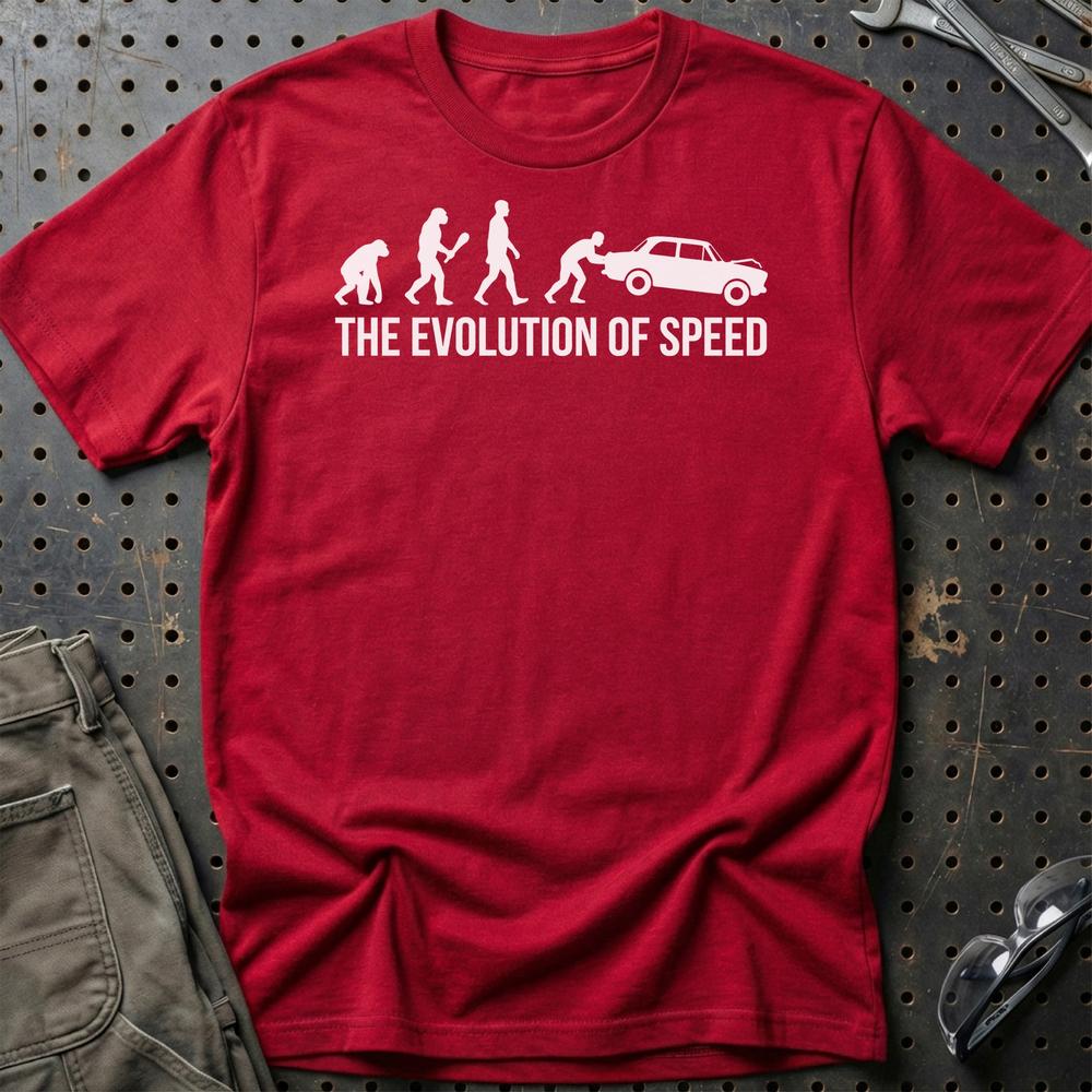 The Evolution Of Speed T-Shirt-Beklædning-Garage Culture-Rød-S-Garage Culture Shop- garage - man cave - merchandise
