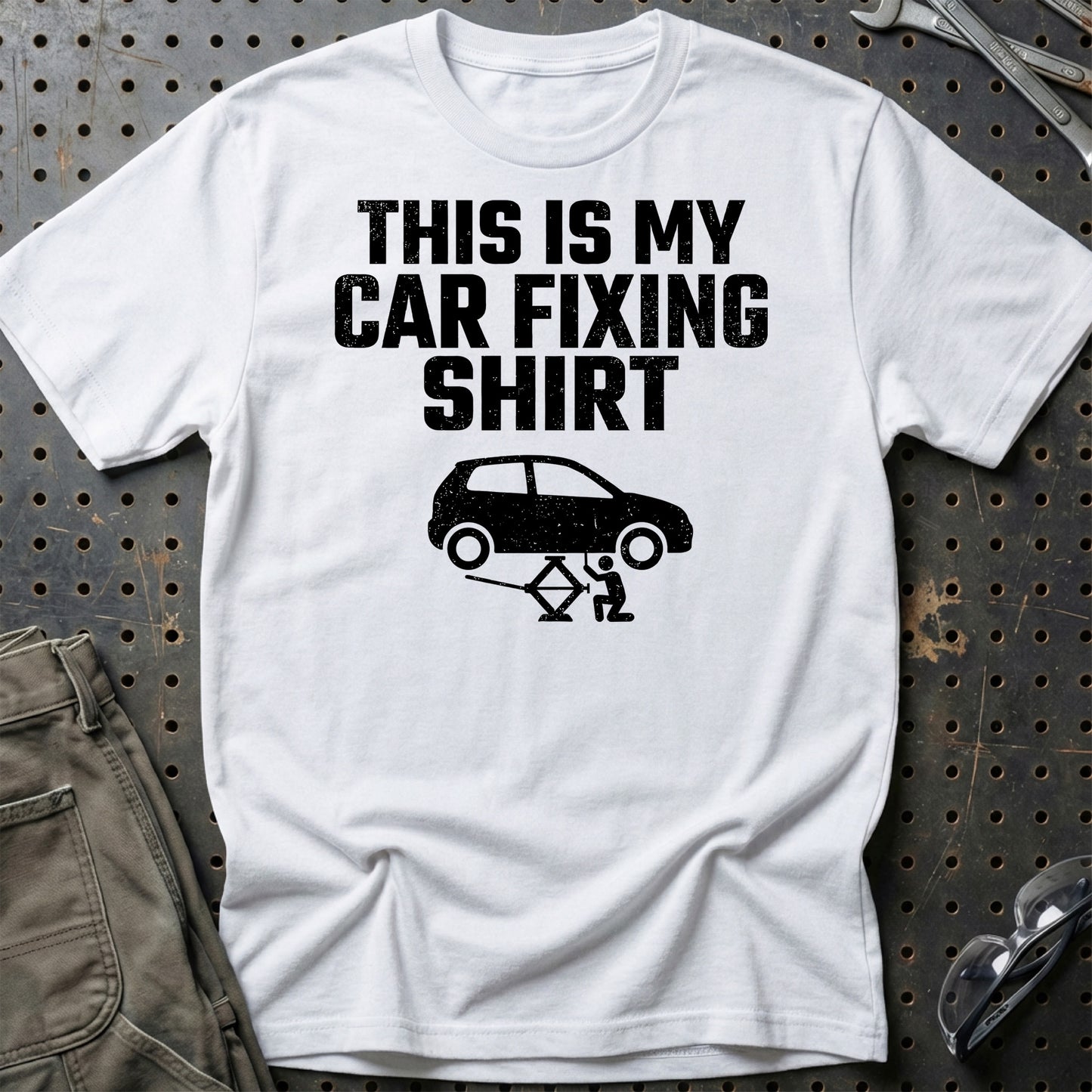 This Is My Car Fixing Shirt - Unisex T-Shirt , Bomuld-Beklædning-Garage Culture-Hvid-S-Garage Culture Shop- garage - man cave - merchandise