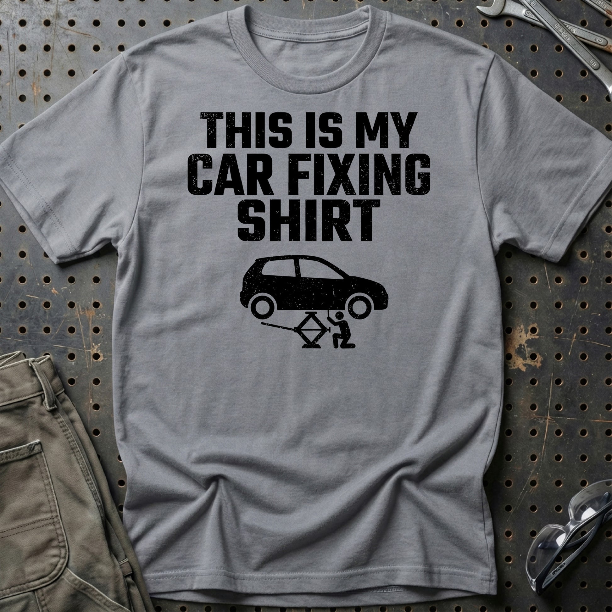 This Is My Car Fixing Shirt - Unisex T-Shirt , Bomuld-Beklædning-Garage Culture-Grå Sport-S-Garage Culture Shop- garage - man cave - merchandise