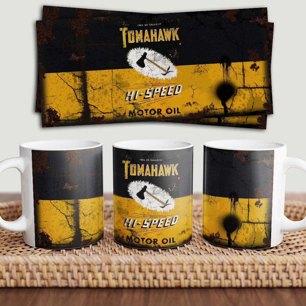Tomahawk Motorolie Keramisk Krus-Krus-Motoroil-Garage Culture Shop- garage - man cave - merchandise