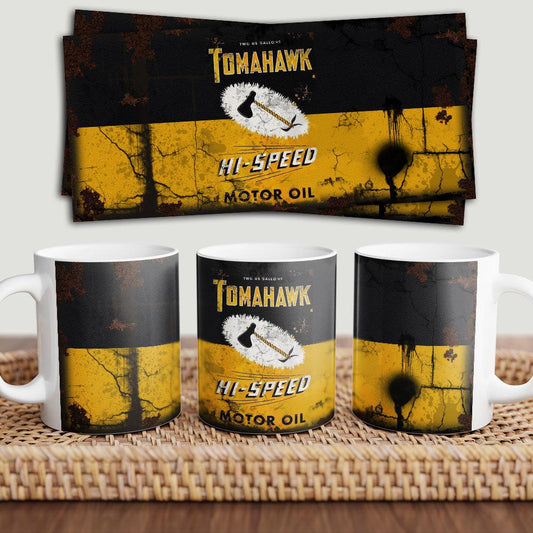 Tomahawk Motorolie Keramisk Krus-Krus-Motoroil-Garage Culture Shop- garage - man cave - merchandise