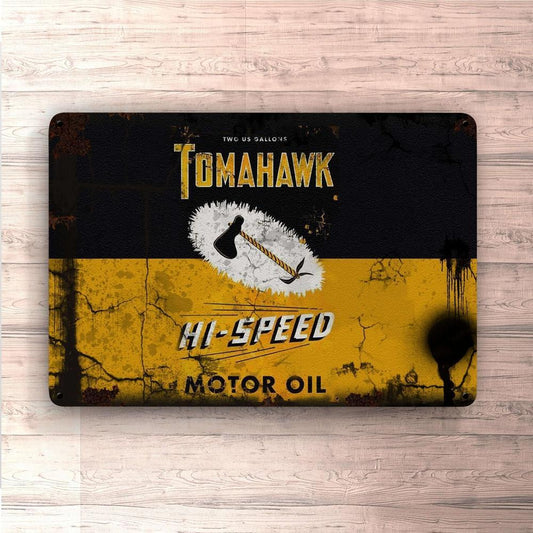 Tomahawk Motorolie Skilte, Musemåtte, Dørmåtte-Skilte-Motoroil-Garage Culture Shop- garage - man cave - merchandise