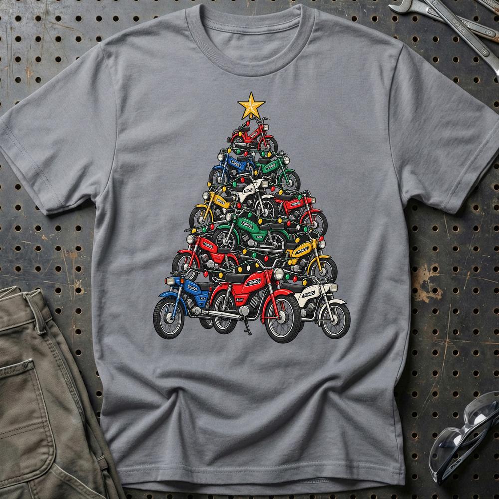 Tomos Juletræ T-Shirt-Beklædning-Tomos-Grå Sport-S-Garage Culture Shop- garage - man cave - merchandise
