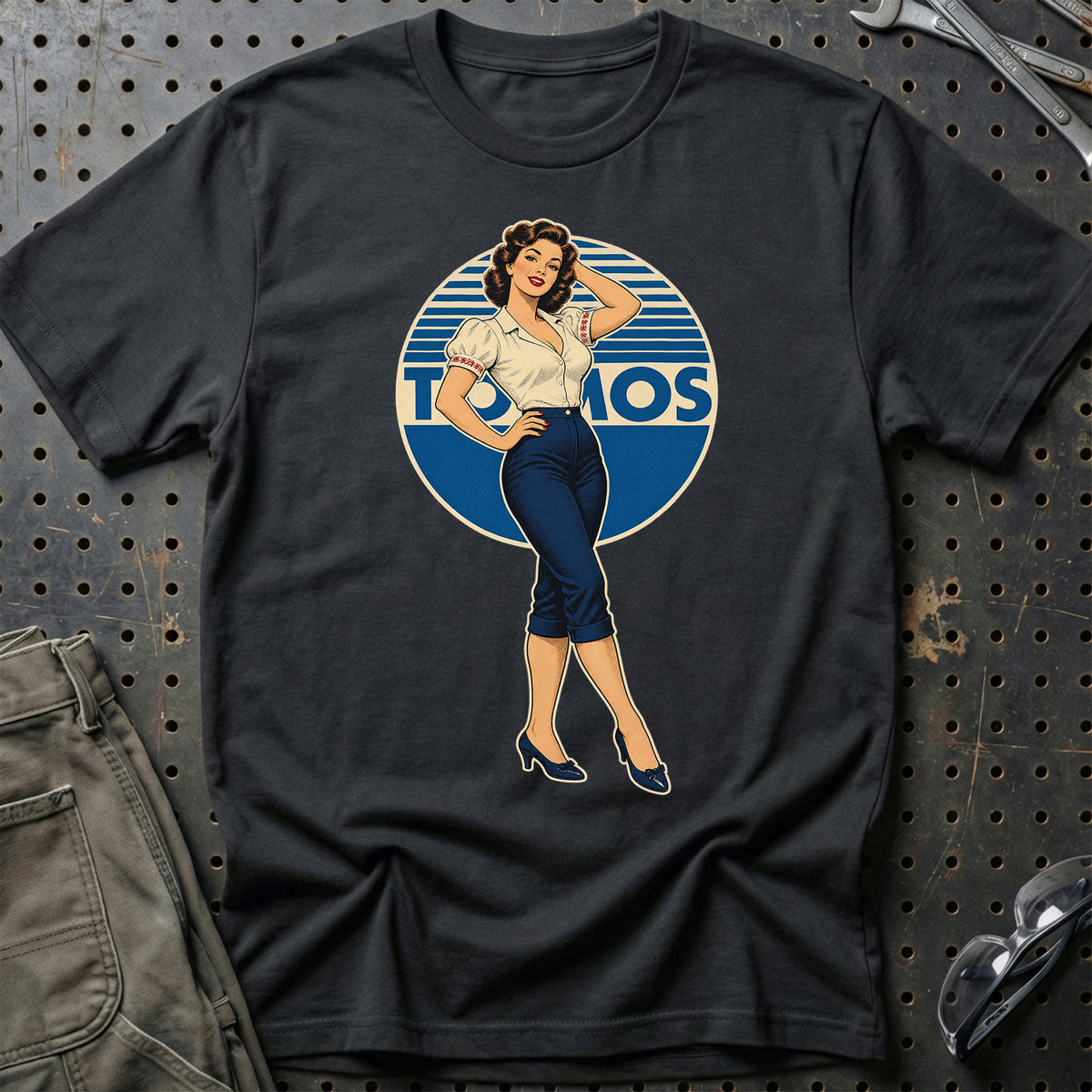Tomos Retro Pinup T-Shirt – Sort