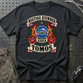 Tomos Rigtige Kvinder Kører – Roser og Flammer T-Shirt-Beklædning-Tomos-Sort-S-Garage Culture Shop- garage - man cave - merchandise