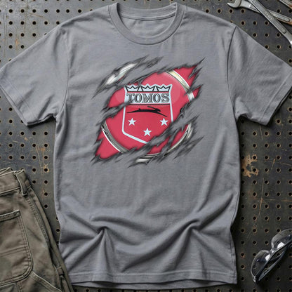Tomos Ripped Unisex T-Shirt , Bomuld-Beklædning-Tomos-Grå Sport-S-Garage Culture Shop- garage - man cave - merchandise
