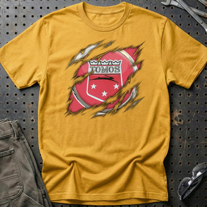 Tomos Ripped Unisex T-Shirt , Bomuld-Beklædning-Tomos-Guld-S-Garage Culture Shop- garage - man cave - merchandise
