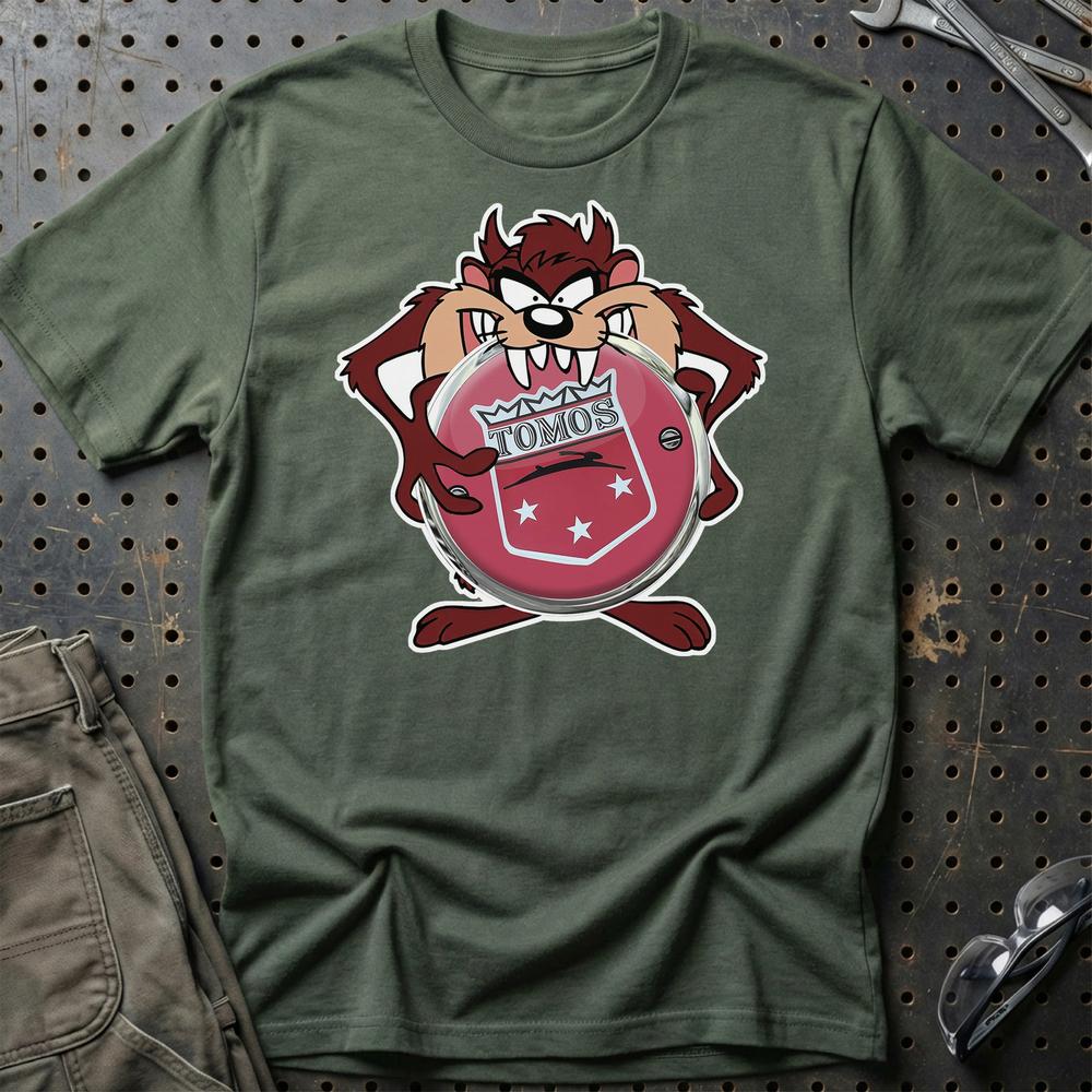 Tomos TAZ T-Shirt-Beklædning-Tomos-Grøn Militær-S-Garage Culture Shop- garage - man cave - merchandise