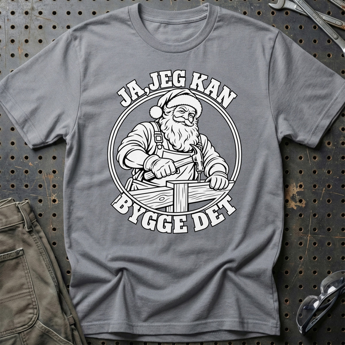 
Tømrer – Santa Kan Det – Jul T-Shirt – Grå Sport