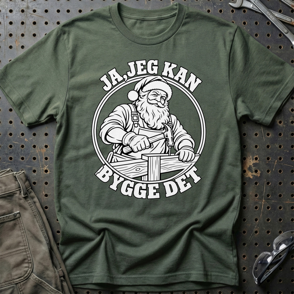 
Tømrer – Santa Kan Det – Jul T-Shirt – Grøn Militær