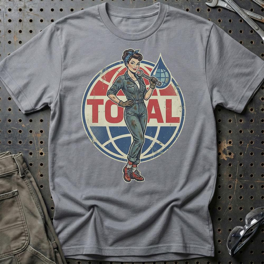 Total Pinup - Unisex T-Shirt , Bomuld-Beklædning-Motoroil-Grå Sport-S-Garage Culture Shop- garage - man cave - merchandise