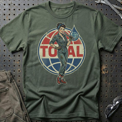 Total Pinup - Unisex T-Shirt , Bomuld-Beklædning-Motoroil-Grøn Militær-S-Garage Culture Shop- garage - man cave - merchandise