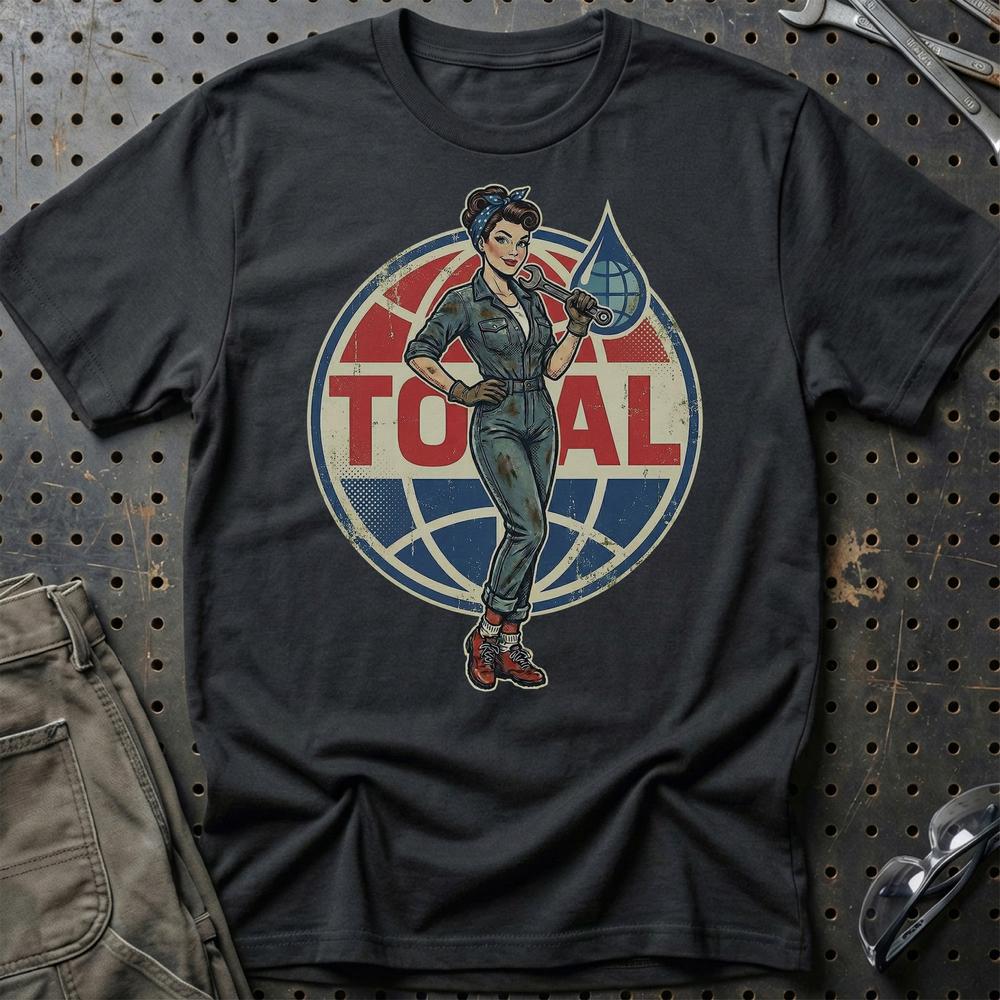 Total Pinup - Unisex T-Shirt , Bomuld-Beklædning-Motoroil-Sort-S-Garage Culture Shop- garage - man cave - merchandise