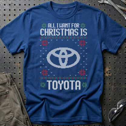 Toyota - All I Want For Christmas - Unisex T-Shirt , Bomuld-Beklædning-Toyota-Blå Royal-S-Garage Culture Shop- garage - man cave - merchandise
