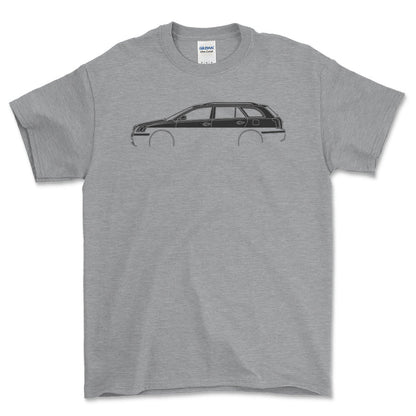 Toyota Avensis Station Car Silhuet - Unisex T-Shirt , Bomuld-Beklædning-Toyota-Grå Sport-S-Forside-Garage Culture Shop- garage - man cave - merchandise