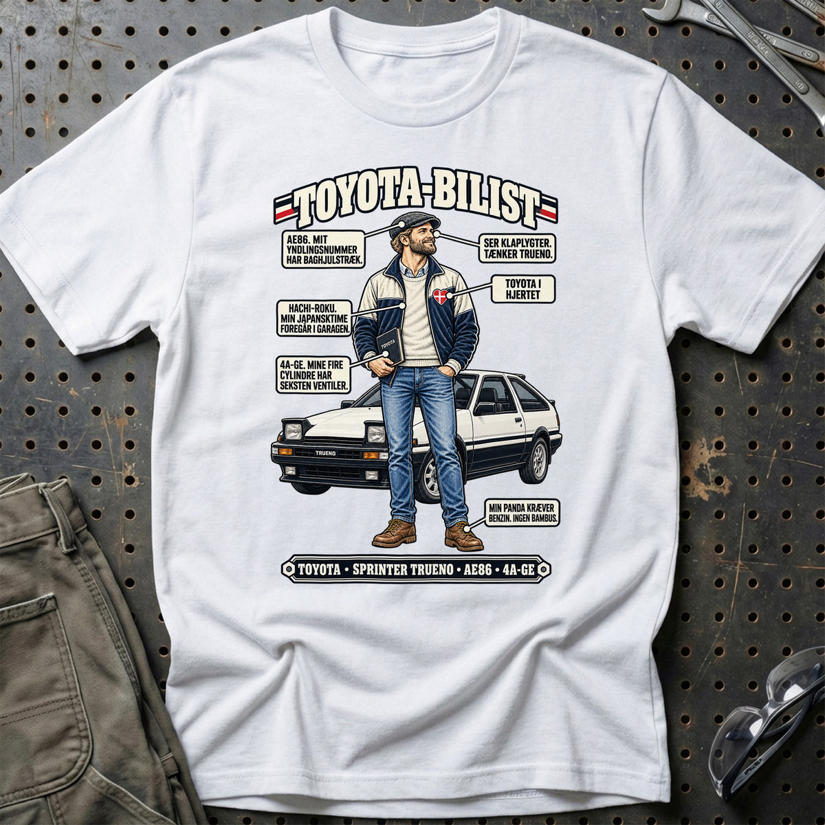 
Toyota-Bilist T-Shirt – Hvid
