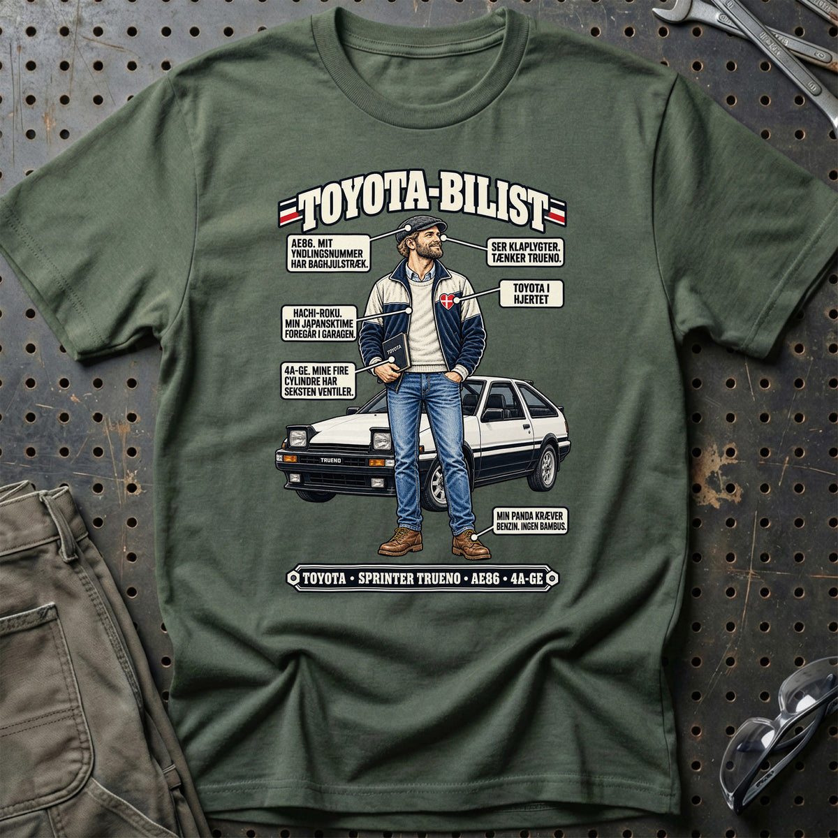 
Toyota-Bilist T-Shirt – Grøn Militær