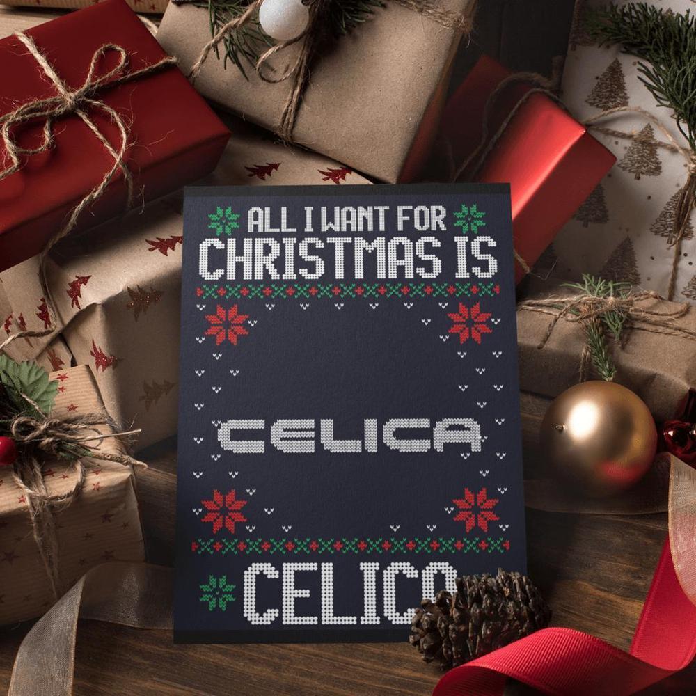 Toyota Celica Juleskilte All I Want For Christmas Is Skilte, Musemåtte, Dørmåtte , Plakat-Skilte-Toyota-Garage Culture Shop- garage - man cave - merchandise