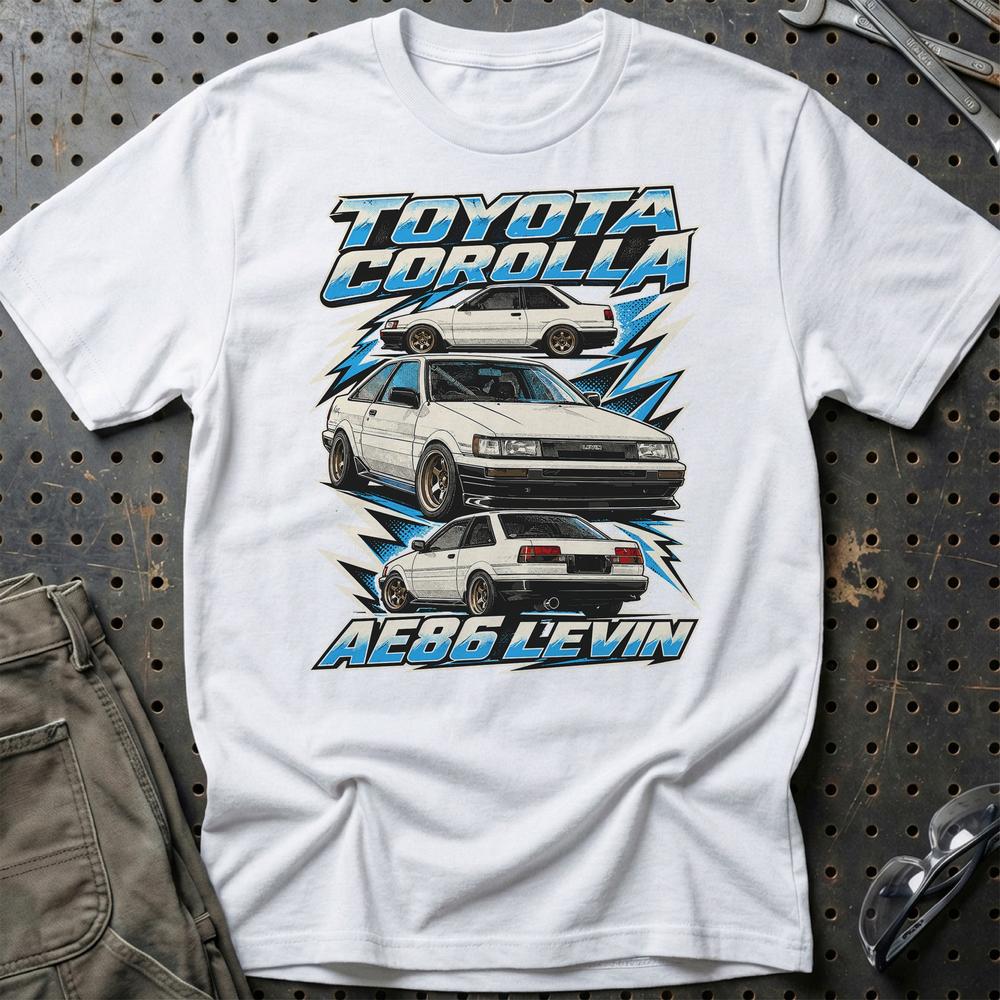 Toyota Corolla AE86 Levin T-Shirt-Beklædning-Toyota-Hvid-S-Garage Culture Shop- garage - man cave - merchandise