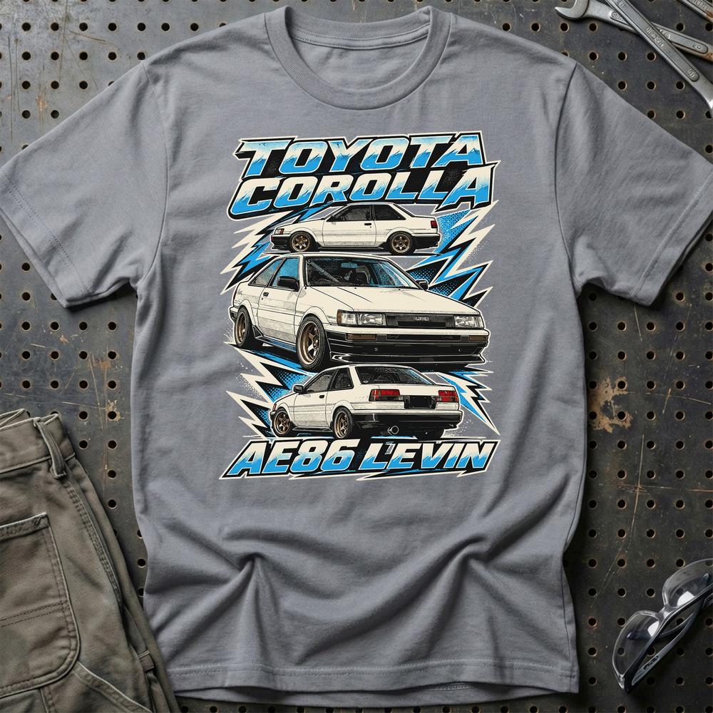 Toyota Corolla AE86 Levin T-Shirt-Beklædning-Toyota-Grå Sport-S-Garage Culture Shop- garage - man cave - merchandise