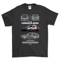 Toyota Corolla AE86 T-Shirt-Beklædning-Toyota-Sort-S-Garage Culture Shop- garage - man cave - merchandise