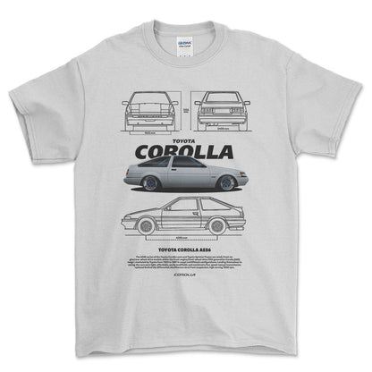 Toyota Corolla AE86 - Unisex T-Shirt-Beklædning-Toyota-Hvid-S-Forside-Garage Culture Shop- garage - man cave - merchandise