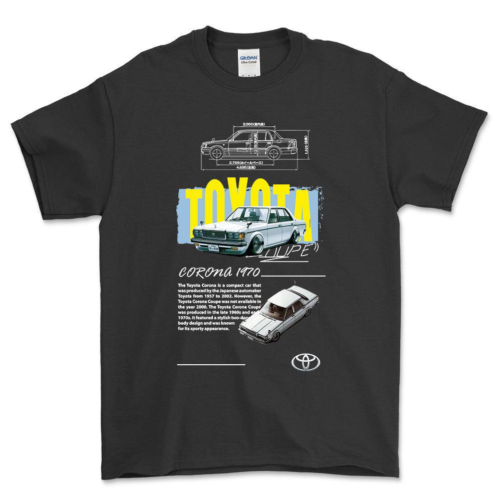 Toyota Corona T-Shirt-Beklædning-Toyota-Sort-S-Garage Culture Shop- garage - man cave - merchandise