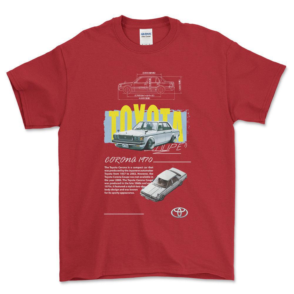 Toyota Corona - Unisex T-Shirt-Beklædning-Toyota-Rød-S-Forside-Garage Culture Shop- garage - man cave - merchandise