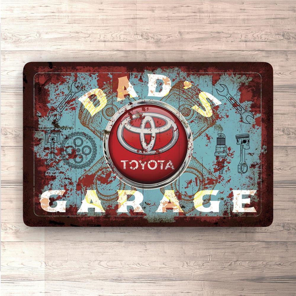 Toyota Dads Garage Vintage Skilte, Musemåtte, Dørmåtte , Plakat-Skilte-Toyota-Garage Culture Shop- garage - man cave - merchandise