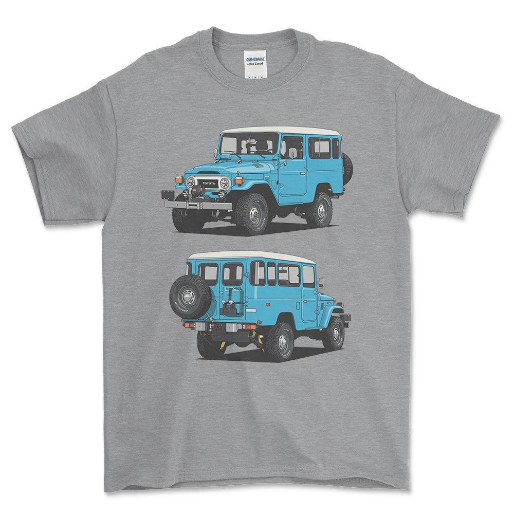 Toyota FJ43 Land Cruiser Hardtop 1981 T-Shirt-Beklædning-Toyota-Grå Sport-S-Garage Culture Shop- garage - man cave - merchandise