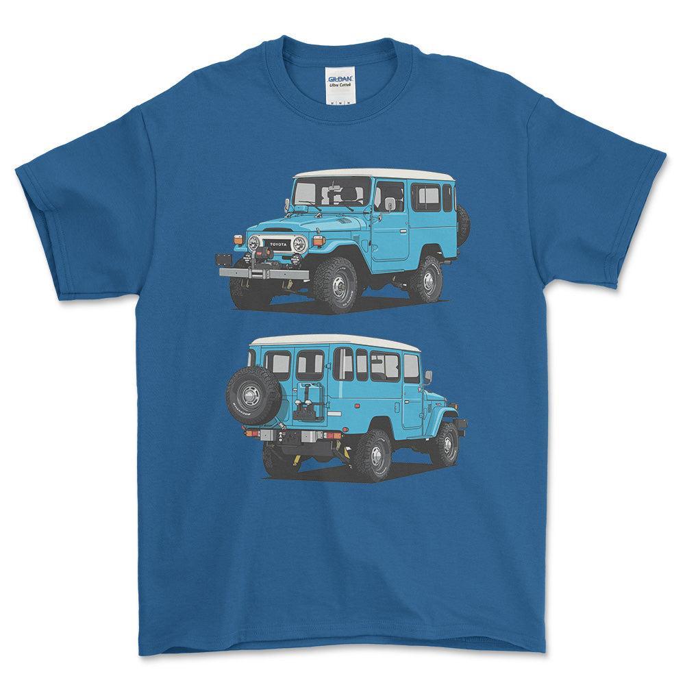 Toyota FJ43 Land Cruiser Hardtop 1981 T-Shirt-Beklædning-Toyota-Blå Royal-S-Garage Culture Shop- garage - man cave - merchandise
