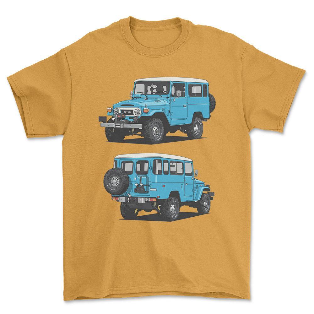 Toyota FJ43 Land Cruiser Hardtop 1981 T-Shirt-Beklædning-Toyota-Guld-S-Garage Culture Shop- garage - man cave - merchandise