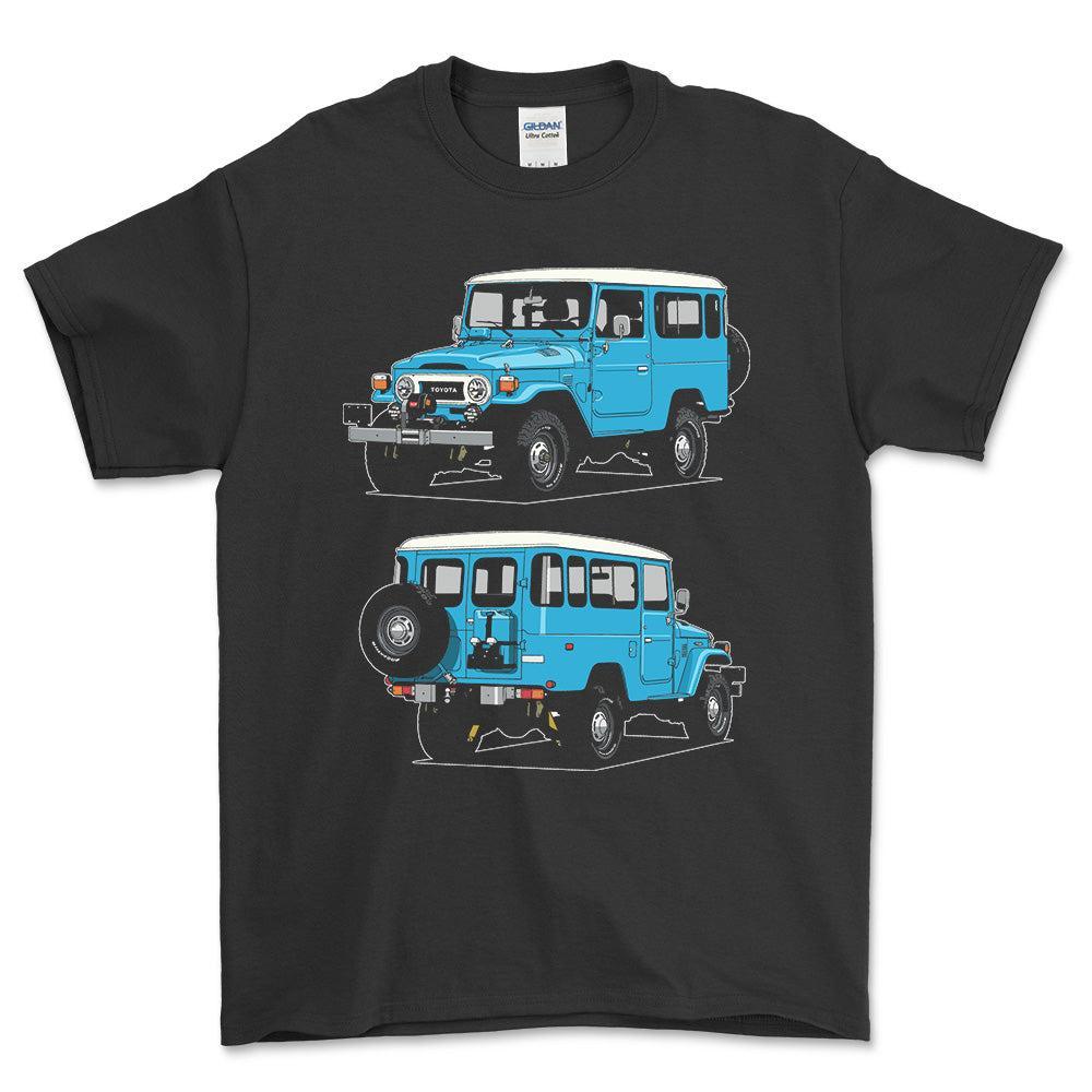 Toyota FJ43 Land Cruiser Hardtop 1981 T-Shirt-Beklædning-Toyota-Sort-S-Garage Culture Shop- garage - man cave - merchandise