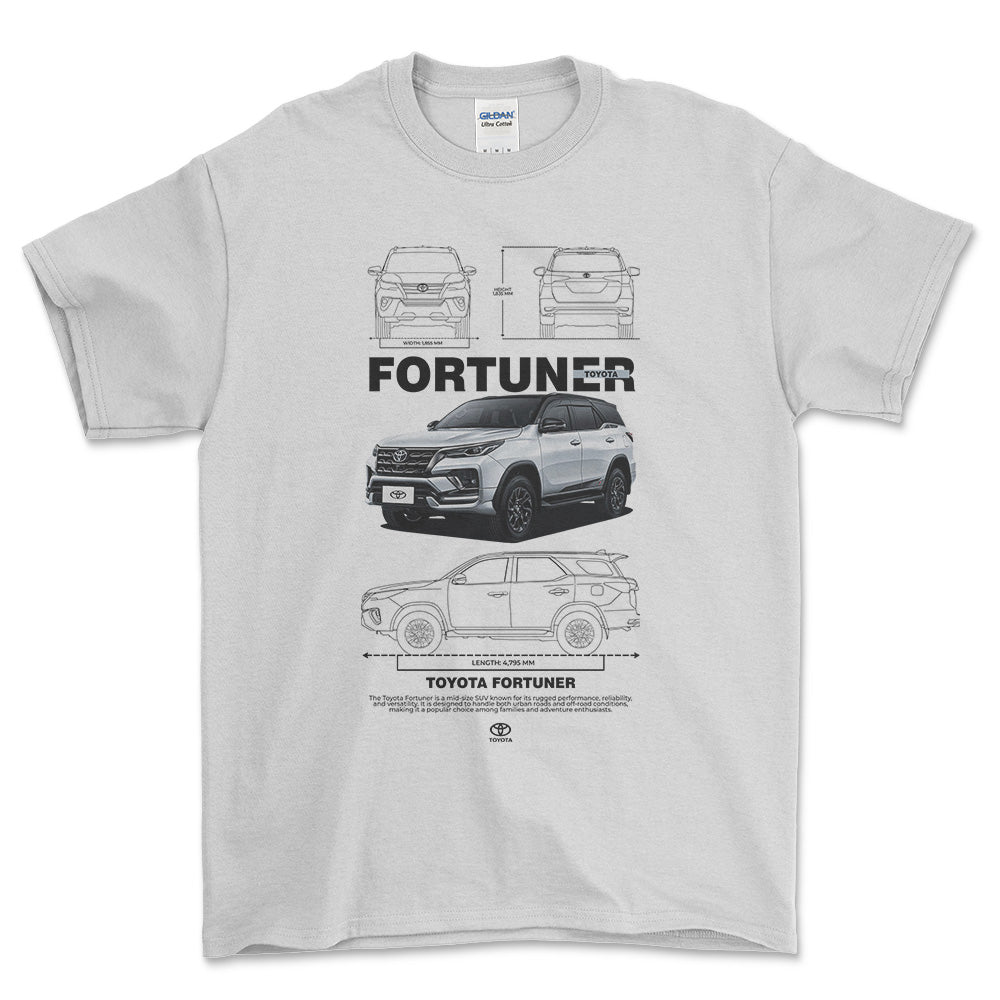 Toyota Fortuner - Unisex T-Shirt-Beklædning-Toyota-Hvid-S-Forside-Garage Culture Shop- garage - man cave - merchandise