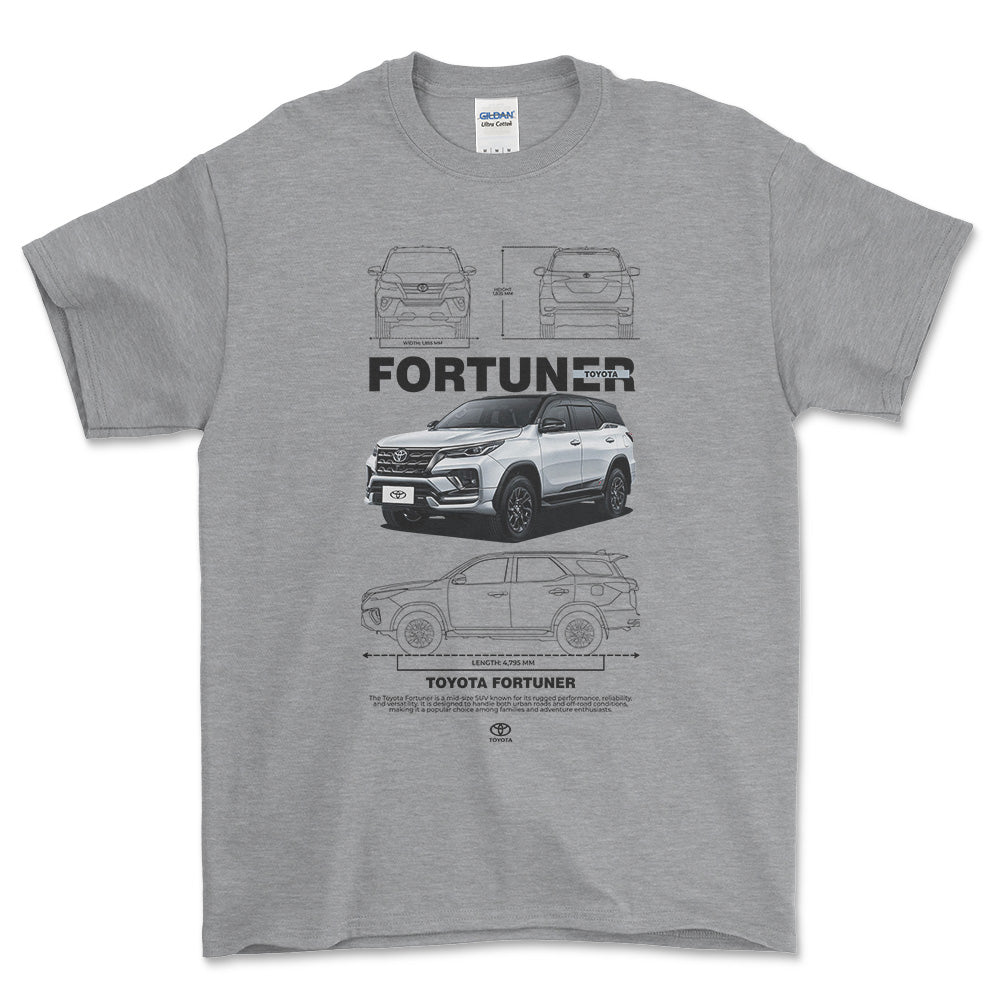 Toyota Fortuner - Unisex T-Shirt-Beklædning-Toyota-Grå Sport-S-Forside-Garage Culture Shop- garage - man cave - merchandise