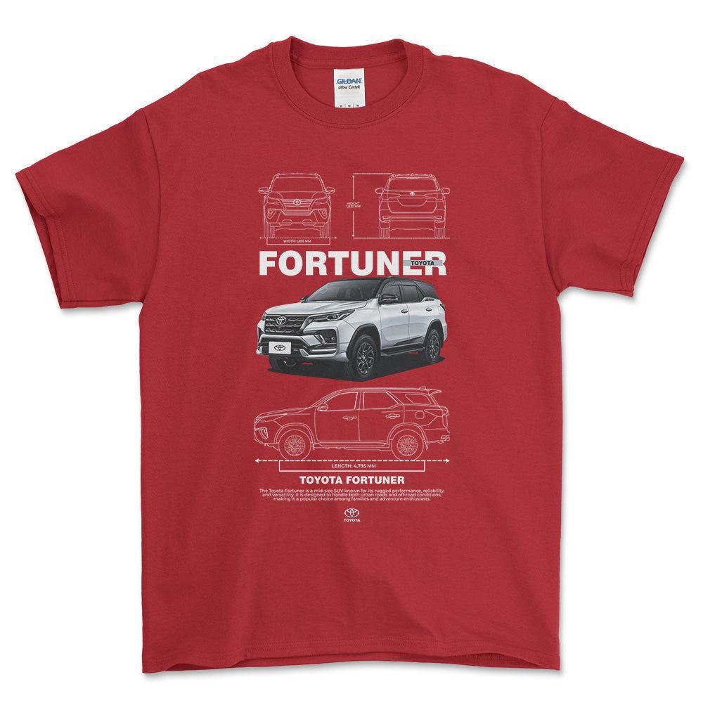 Toyota Fortuner - Unisex T-Shirt-Beklædning-Toyota-Rød-S-Forside-Garage Culture Shop- garage - man cave - merchandise