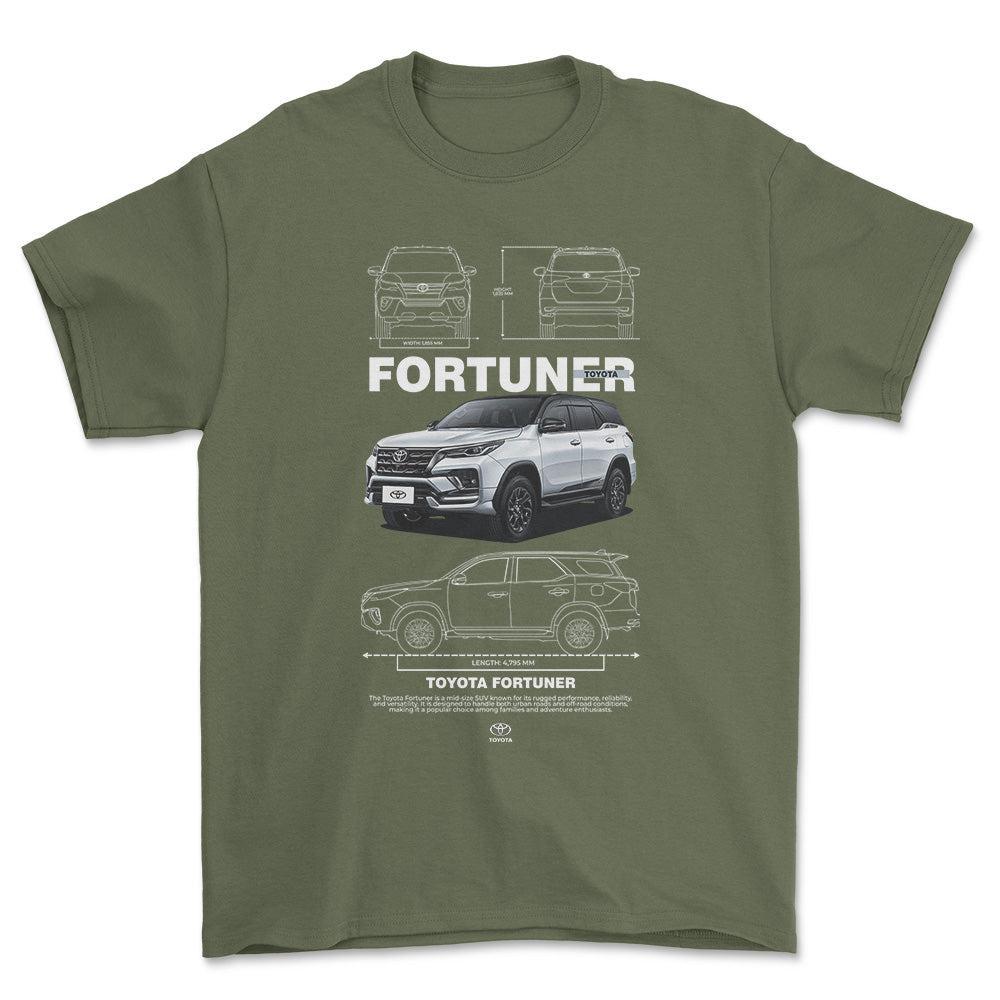 Toyota Fortuner - Unisex T-Shirt-Beklædning-Toyota-Grøn Militær-S-Forside-Garage Culture Shop- garage - man cave - merchandise