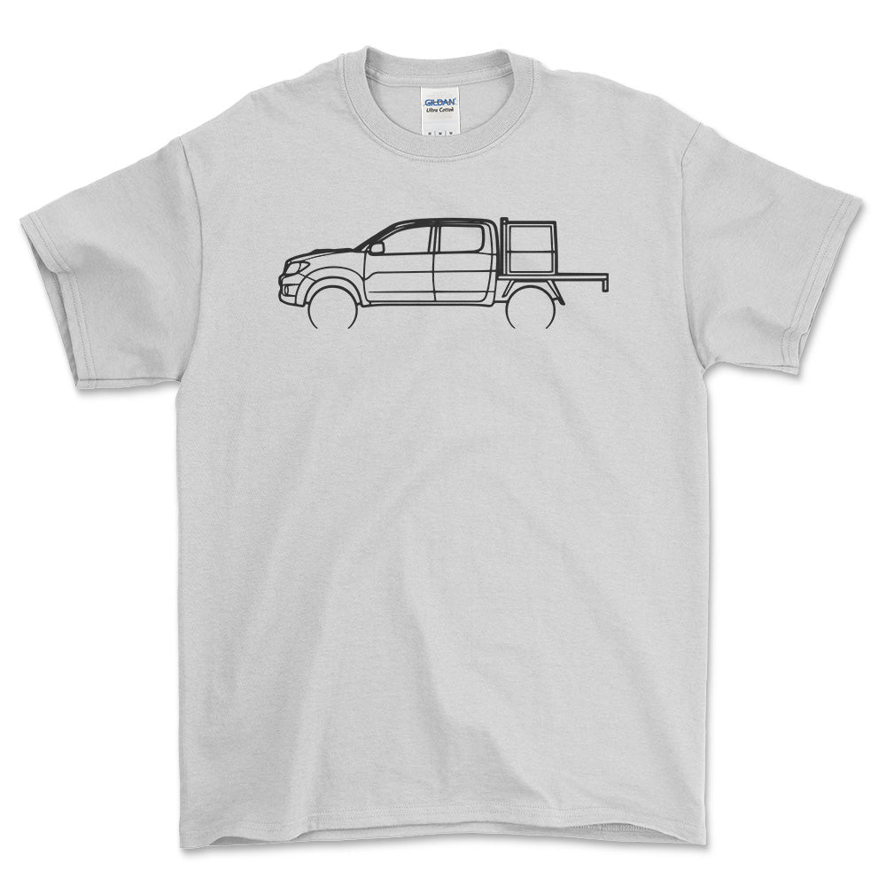 Toyota Hilux 2009 Outline T-Shirt-Beklædning-Toyota-Hvid-S-Garage Culture Shop- garage - man cave - merchandise
