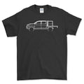 Toyota Hilux 2009 Outline - Unisex T-Shirt-Beklædning-Toyota-Sort-S-Garage Culture Shop- garage - man cave - merchandise